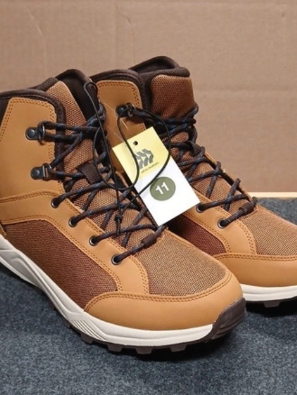 NWT All in Motion Tan and Brown Lace-Up Men's Hiking Boots